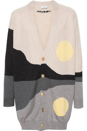 Etro Patterned-jacquard wool cardigan