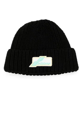 We11 Done Logo-appliqué wool beanie