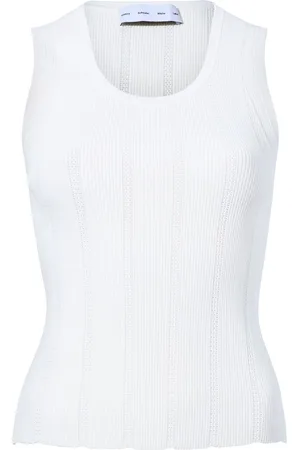 Proenza Schouler Perry compact pointelle rib knitted top