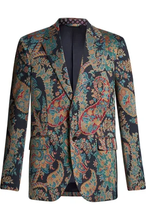 Etro Floral paisley-jacquard single-breasted blazer