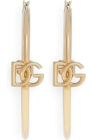 Dolce & Gabbana DG logo-charm hoop earrings