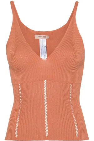 Twin-Set Sleeveless ribbed-knit top