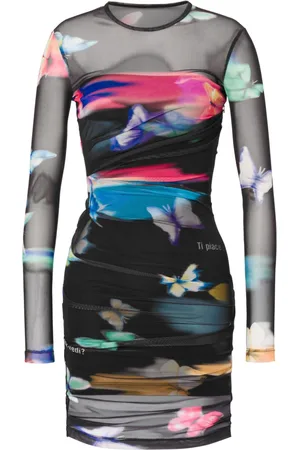 Moschino Ruched semi-sheer minidress