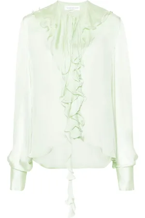 Victoria Beckham Romantic semi-sheer ruffled shirt