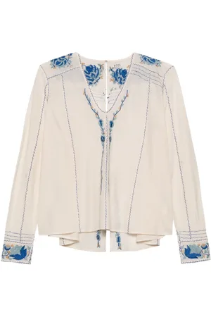BODE Cornflower embroidered blouse
