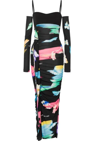 Moschino Printed ruched maxi dress