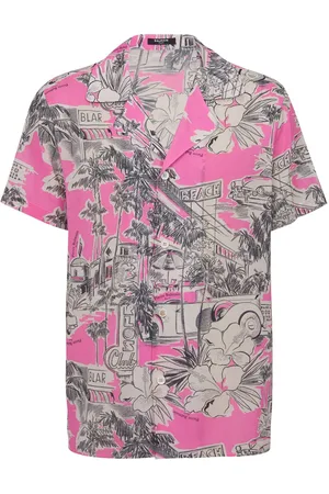 Balmain Miami print silk camp shirt