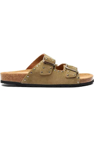 Scarosso Hopi stud-embellished suede sandals