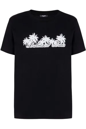 Balmain Palm-print cotton T-shirt