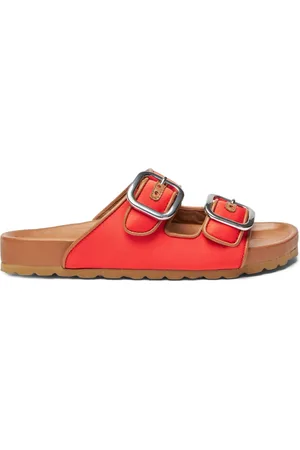 Scarosso Isa double-buckle leather slides