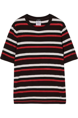 CHANEL 2000 striped short-sleeve T-shirt