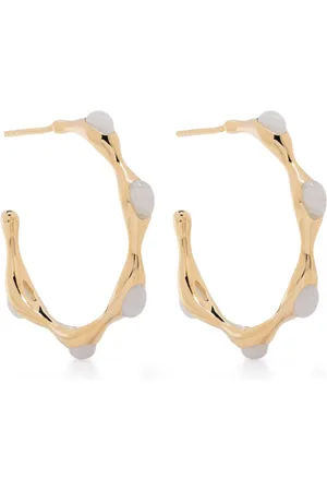 Missoma Magma Rainbow Moonstone hoop earrings