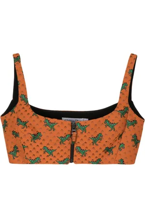 Dior Dinosaur-embroidered cropped top
