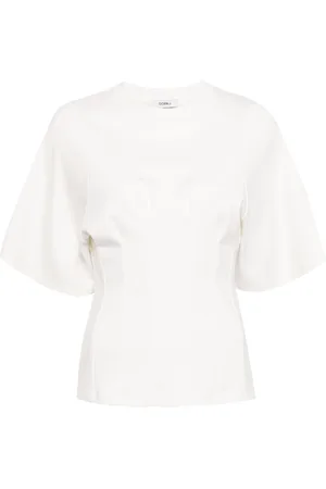 GOEN.J Ruched-detailing cotton T-shirt