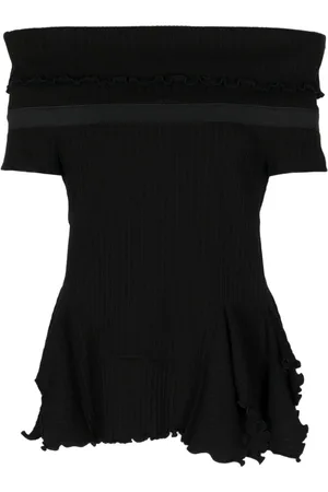GOEN.J Off-shoulder cotton-blend top
