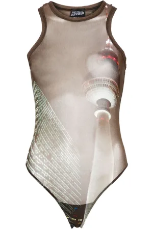 Jean Paul Gaultier Sheer mesh printed bodysuit