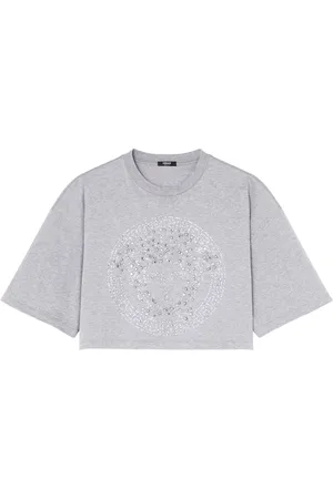 VERSACE Crystal Medusa cropped T-shirt