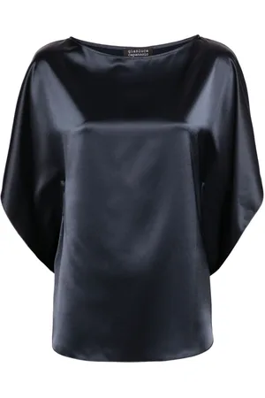 GIANLUCA CAPANNOLO Boat-neck satin blouse