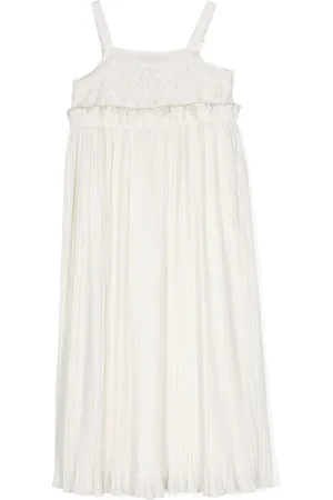 Twin-Set Sleeveless plissé midi dress