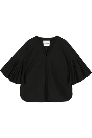 Jil Sander 2021 flutter-sleeved cotton blouse