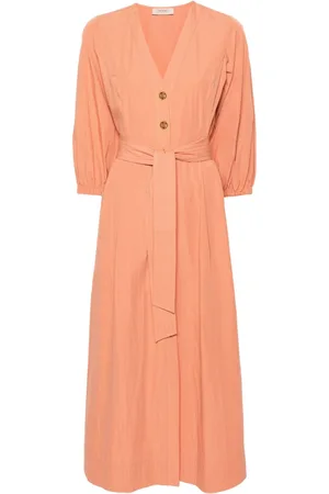 Twin-Set Belted flared midi dress