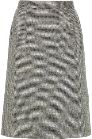 VALENTINO GARAVANI 1990s interwoven-design wool skirt