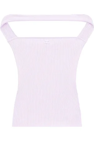 Courrèges Cut-out ribbed knit top
