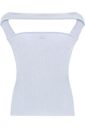 Courrèges Cut-out ribbed knit top
