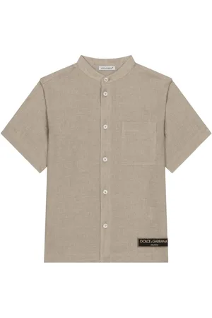 Dolce & Gabbana Logo-appliqué linen shirt