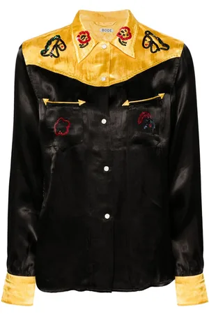 BODE Sequin Rodeo satin shirt