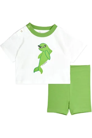 Mini Rodini Dolphin-print cotton tracksuit set
