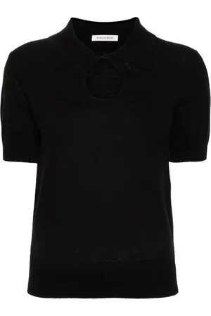By Malene Birger Keyhole-neck ribbed polo top