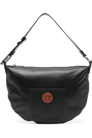 Moschino Logo appliqué leather shoulder bag