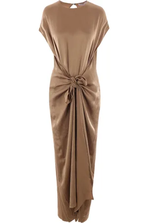 DUSAN Knot-detail silk jumpsuit