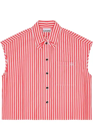 Ganni Striped sleeveless shirt