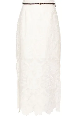 ZIMMERMANN Ottie embroidered midi skirt