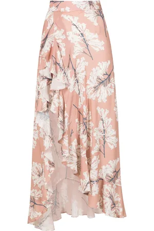 CLUBE BOSSA Delloref floral asymmetric skirt