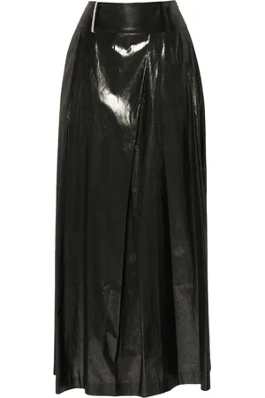 PESERICO SIGN Laminated-finish midi skirt