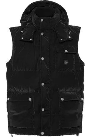 Philipp Plein Logo-appliqué hooded puffer gilet