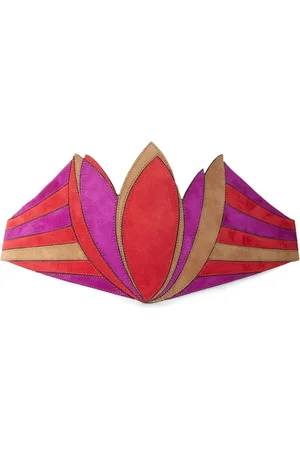 Puccini Flower panelled leather belt