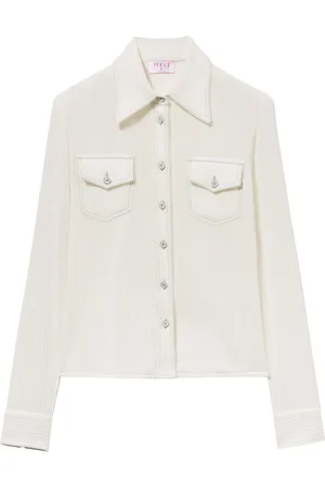 Puccini Contrast-stitching crepon shirt