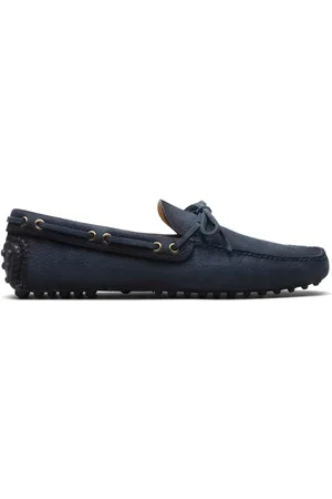 CAR SHOE Bow-detail leather boat shoes