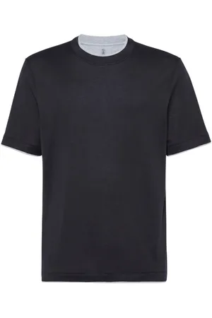 Brunello Cucinelli Contrasting-trim jersey T-shirt