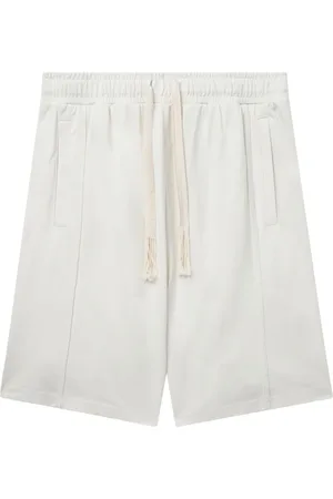 FIVE CM Slogan-embroidered cotton shorts
