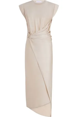 Paco rabanne Gathered-detail draped midi dress