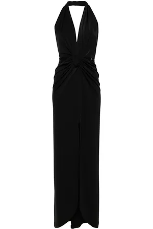 NISSA Plunging V-neck maxi dress