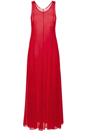 Peter Do Sheer flared maxi dress