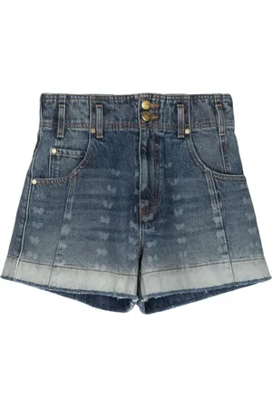 ULLA JOHNSON Butterfly-print denim shorts