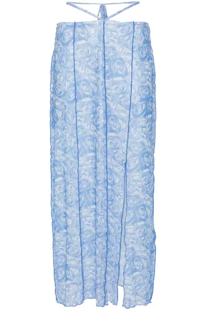 Baum und Pferdgarten Jessy rose-print semi-sheer midi skirt