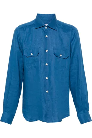 Kiton Classic-collar linen shirt